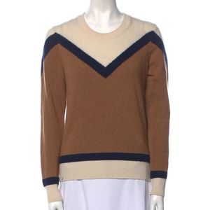 NEW Veronica Beard Color Block 100% Cashmere Sweater